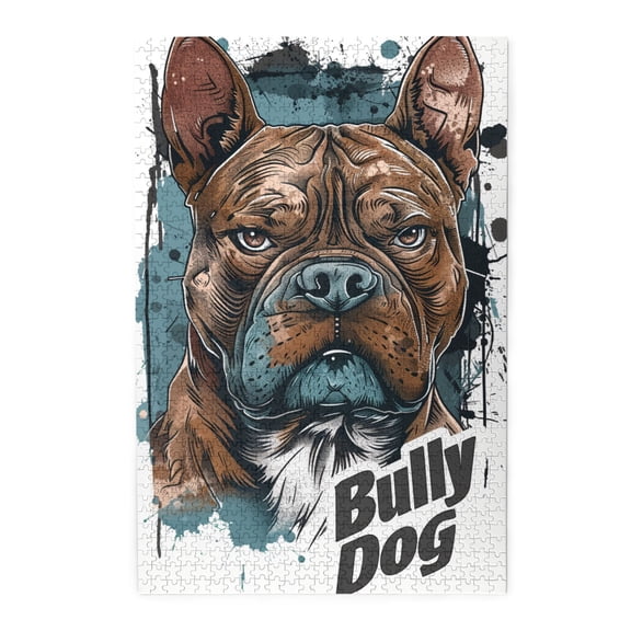 1000 pcs Bully Dog Wooden puzzles for adults 1000 pieces,Challenging Brain Exercise,Classic Bully Dog Modern Art Puzzle,1000 Piece Jigsaw Puzzle for Adults Challenging Puzzle Perfect for Game Nights