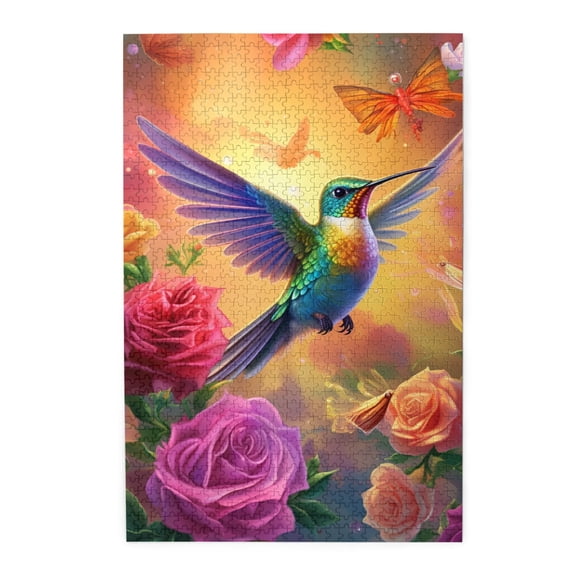 1000 pcs Charm Bird & Roses 1000 piece puzzle for adults,Stunningly Vibrant Colors,Unique and Beautiful Design,Enchanting Bird & Roses Wooden Puzzles,Great for Relaxation and Display for Puzzle Lover
