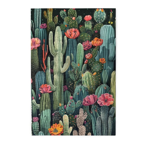 1000 pcs Charm Cactus Flower Garden jigsaw puzzles 1000 pieces,Creative Activity Hobbies for Adults,Unique and Beautiful Design,Exquisite Cactus Wooden Puzzle 1000 Piece,Stress relieving pleasure