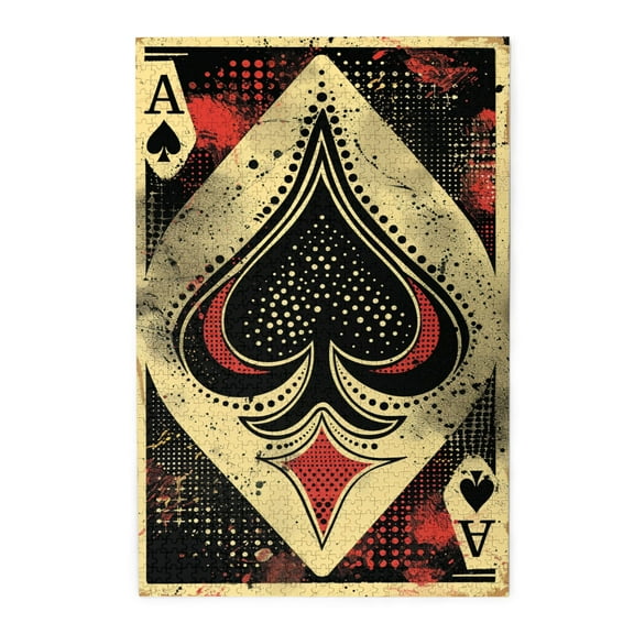 1000 pcs Classic Poker Spades A Wooden puzzles for adults 1000 pieces,Wonderful imagination,Unique Artwork for Adults,1000 Piece Jigsaw Puzzle for Adults Challenging Puzzle Perfect for Game Night