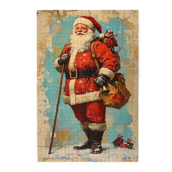 1000 pcs Classic Santa Claus 1000 Piece Wooden Puzzles,Creative Activity Hobbies for Adults,Fun Santa Claus whimsical Jigsaw Pieces 1000 Piece,Great for Relaxation and Display for Puzzle Enthusiasts
