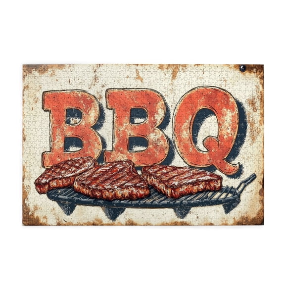 1000 pcs Classic roast beef BBQ 1000 piece puzzle for adults,Stress relieving pleasure,Funny roast beef Modern Art Wooden Puzzles,for Food Lovers Gifts,Unique and Beautiful Design,Relax yourself