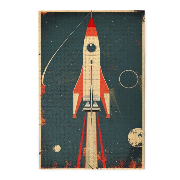 1000 pcs Launch rocket puzzles for adults 1000 pieces,Unique Artwork for Adults,Vintage Style Launch rocket Wooden puzzle,1000 Piece Jigsaw Puzzle for Adults Challenging Puzzle Perfect for Game Night