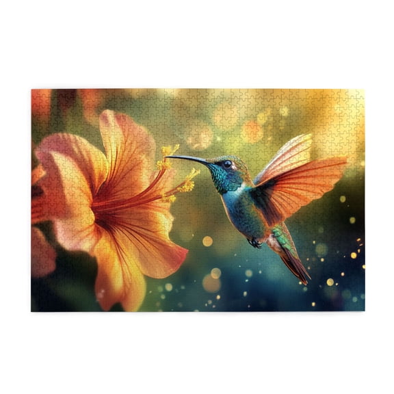 1000 pcs Little bird collecting honey 1000 piece puzzle for adults,Vibrant Design,Relax yourself,Funny Little bird collecting honey Animal Art Wooden Puzzles,Gifts for Bird Lovers,Stunning Artwork