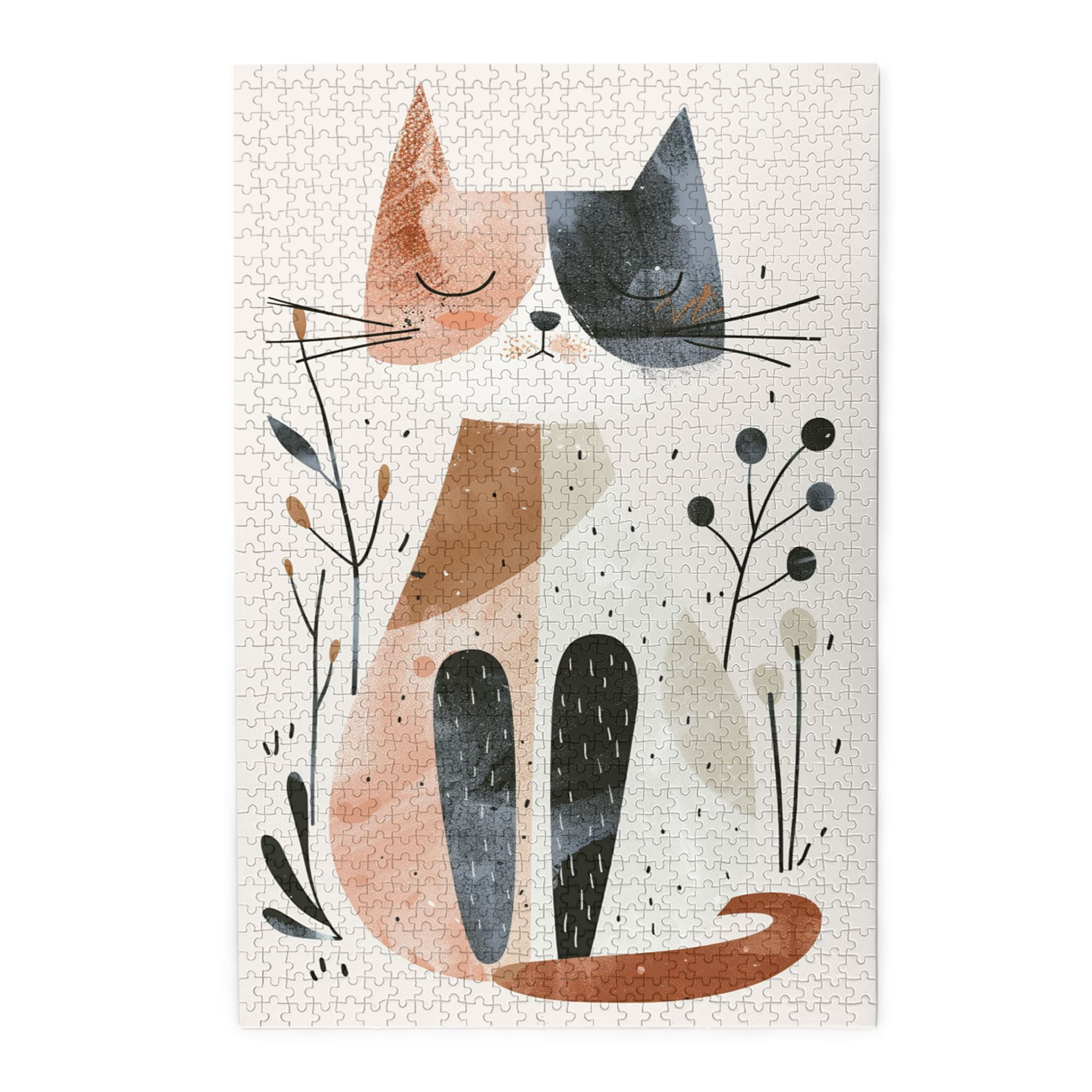 1000 pcs Lovely Sleeping Cat Wooden Puzzles 1000 Piece,Unique and Beautiful Design,Enchanting Animal Stress relieving puzzle 1000 Piece,Gift for Cat Enthusiast,Creative Activity Hobbies for Adults