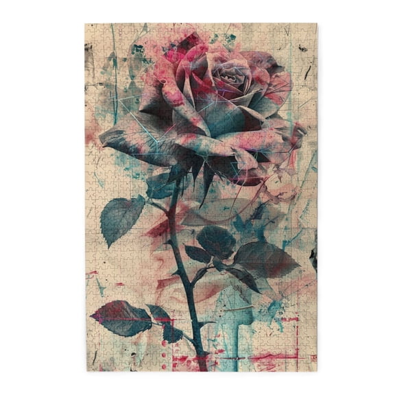 1000 pcs Modern Art romantic rose jigsaw puzzles 1000 pieces,Challenging Brain Exercise,Classic Rose Art Wooden Puzzle,1000 Piece Jigsaw Puzzle for Adults Challenging Puzzle Perfect for Game Nights