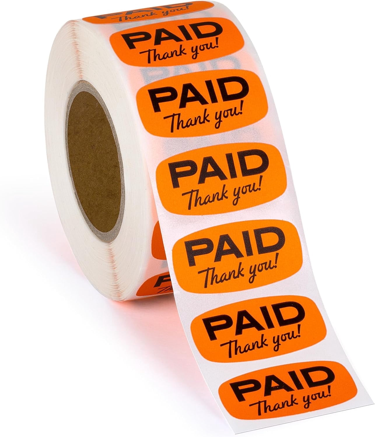 Sutter Sticker 1000 pcs Paid Stickers Self Adhesive Labels Bright Orange 1 Roll by ...