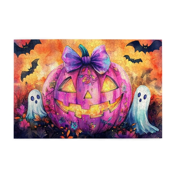 1000 pcs Phantom & pumpkin head puzzles for adults 1000 pieces,Creative Activity Hobbies for Adults,Funny Phantom & pumpkin head Wooden Puzzles,Great for Relaxation and Display for Puzzle Enthusiasts