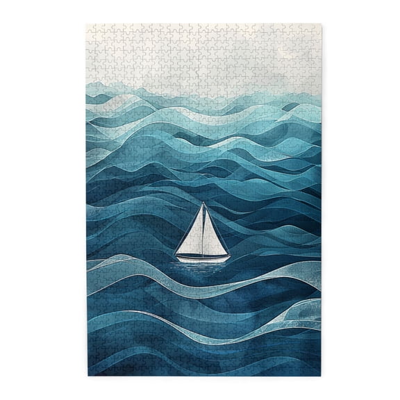 1000 pcs 1000 Piece Art Wooden Puzzles Drifting small boats,Stunningly Vibrant Colors,Stress relieving pleasure,Modern Art Drifting small boats Puzzle 1000 Piece,Gift for Puzzle Lovers,Relax yourself