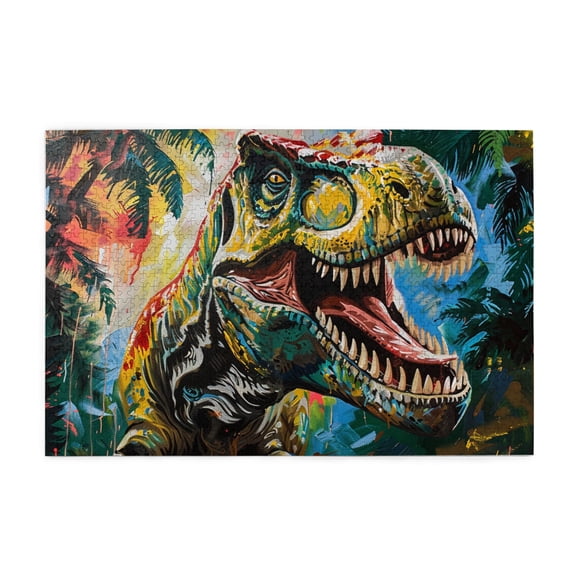 1000 pcs 1000 Piece Vibrant Wooden Jigsaw Puzzle Tyrannosaurus Rex,Unique Artwork For Adults,Classic Tyrannosaurus Rex Vintage Art Puzzle,For Tyrannosaurus Rex Lovers Gifts,High Difficulty Puzzle