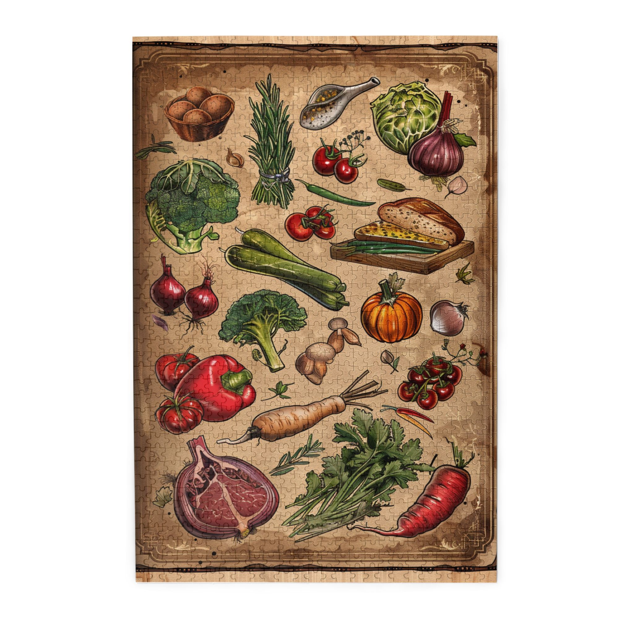 1000 pcs 1000 Piece Wooden Puzzles Cooking ingredients,Unique and ...