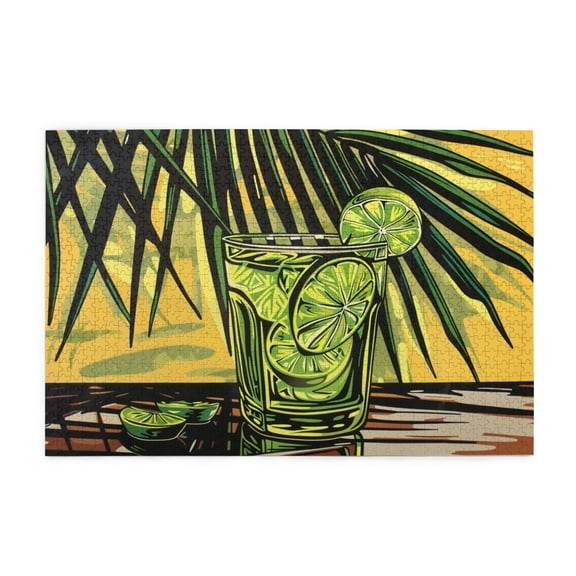 1000 pcs 1000 Piece Wooden Puzzles Lime Drink,Challenging Brain Exercise,Funny Lime Drink Stress Relieving Puzzle 1000 Piece,For Drink Enthusiast Gift,Creative Activity Hobbies For Adults,Fun Puzzle