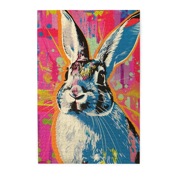 1000 pcs Rabbit 1000 Piece Wooden Puzzles,Stress relieving pleasure,Challenging Brain Exercise,Classic Rabbit Fun Puzzle,1000 Piece Jigsaw Puzzle for Adults Challenging Puzzle Perfect for Game Nights