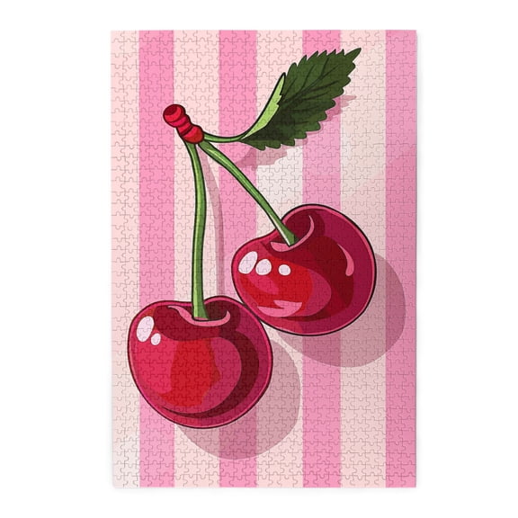 1000 pcs Red cherry puzzles for adults 1000 pieces,Unique and Beautiful Design,Stress relieving pleasure,Exquisite Fruits Cherry Wooden Puzzle,Great for Relaxation and Display for Puzzle Enthusiast