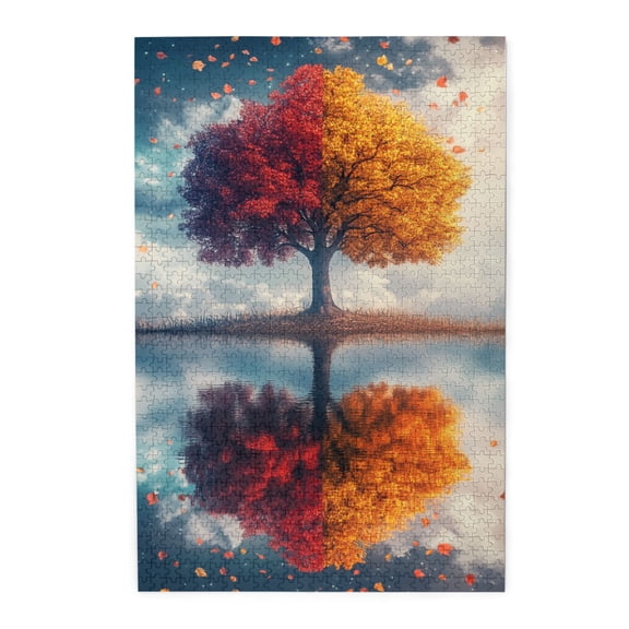 1000 pcs The Reflection of Trees 1000 piece puzzle for adults,Challenging Brain Exercise,Enchanting Landscape Art Wooden Puzzles 1000 Piece,Impossible Hard Difficult Challenging Puzzles for Adults