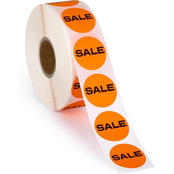 1000 pcs Sale Stickers for Retail Store Bright Orange Garage Yard Sales