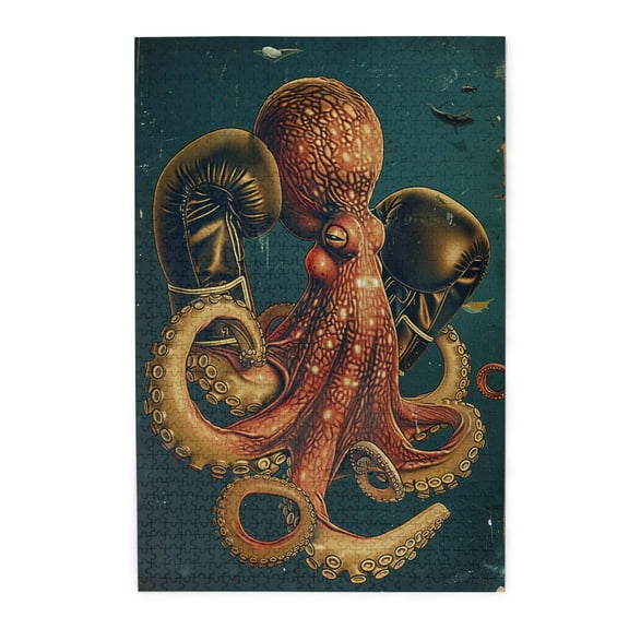 1000 pcs Squid boxer 1000 Piece Wooden Puzzles,Vibrant Design,Funny Squid boxer whimsical Jigsaw Pieces 1000 Piece,Gift for Boxer & Puzzle Lovers,Creative Activity Hobbies for Adults,Fun Wood Puzzle