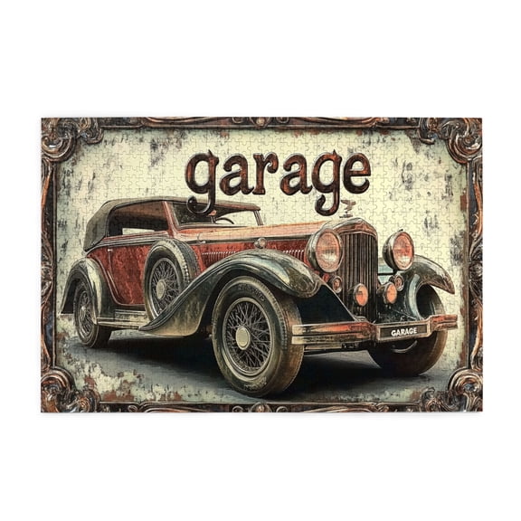 1000 pcs Vintage car Classic Wooden Puzzles 1000 Piece,Unique Artwork for Adults,Challenging Brain Exercise,Stunning Artwork of Vintage car Puzzle,Great for Relaxation and Display for Car Enthusiasts