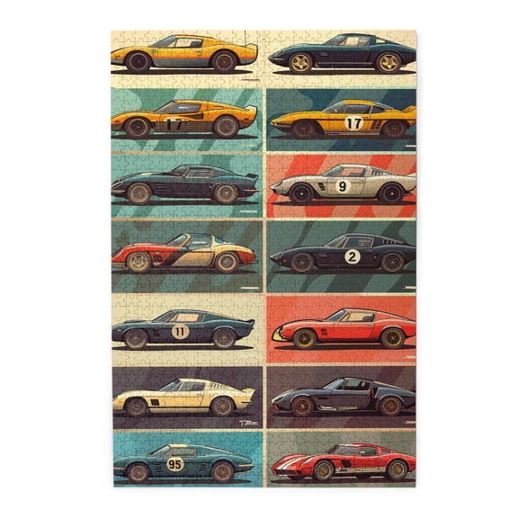 1000 pcs Vintage sports car jigsaw puzzles 1000 pieces,Unique Artwork for Adults,Challenging Brain Exercise,Classic Sports Car Wooden Puzzles 1000 Piece,Gift for Puzzle & Sports Lovers,Relax yourself