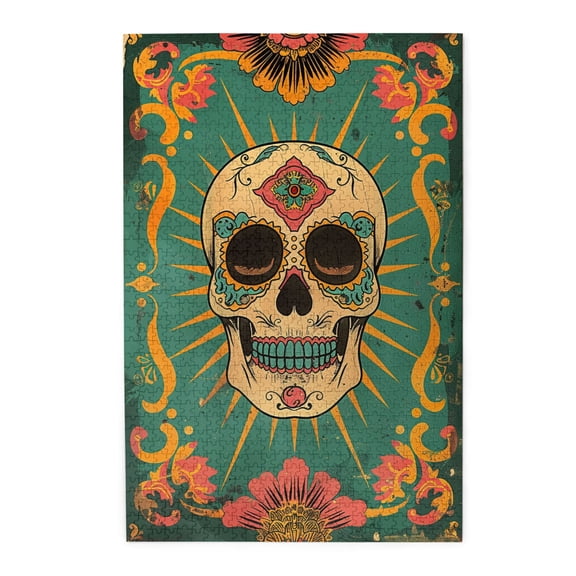 1000 pcs decorative pattern Skull jigsaw puzzles 1000 pieces,Challenging Brain Exercise,Unique Artwork for Adults,Charm decorative pattern Skull Modern Art Wooden Puzzle 1000 Piece,Fun Wood Puzzles