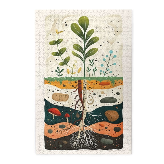 1000 pcs germination Plant Soil 1000 piece puzzle for adults,Challenging Brain Exercise,Vibrant Design,Funny Plant Modern Art Wooden Puzzles,Impossible Hard Difficult Challenging Puzzles for Adults
