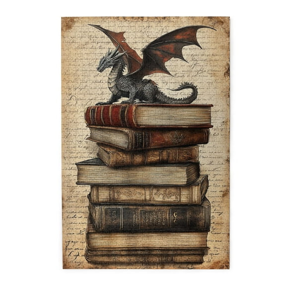 1000 pcs jigsaw puzzles 1000 pieces Flying Dragon in Retro Books,Challenging Brain Exercise,Exquisite Flying Dragon in Retro Book High difficulty puzzle 1000 Piece,Gift for Reading Lovers,Fun Puzzle