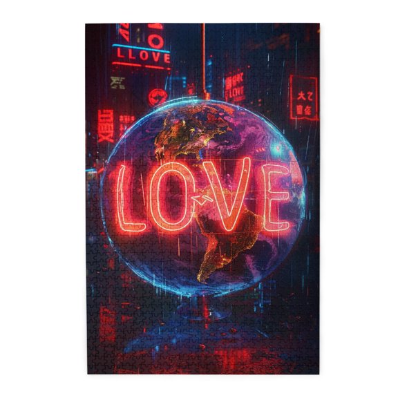 1000 pcs modern art Love Slogan street graffiti Wooden Puzzles 1000 Piece,Challenging Brain Exercise,Stress relieving pleasure,Funny Love Slogan graffiti Puzzle,for graffiti Lovers Gifts,Fun Puzzle