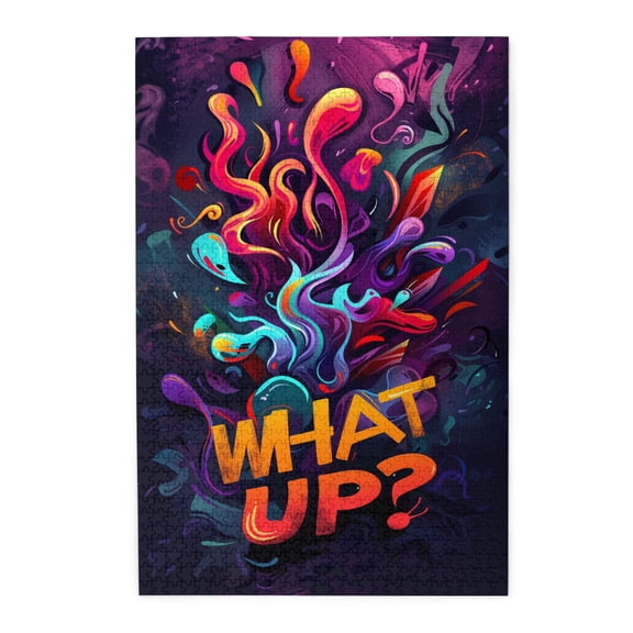 1000 pcs modern art What up Slogan graffiti Wooden puzzles for adults 1000 pieces,Vibrant Colors,Charm graffiti Funny Puzzle,Classic Stress relieving puzzle,for graffiti Lovers Gift,Stunning Artwork
