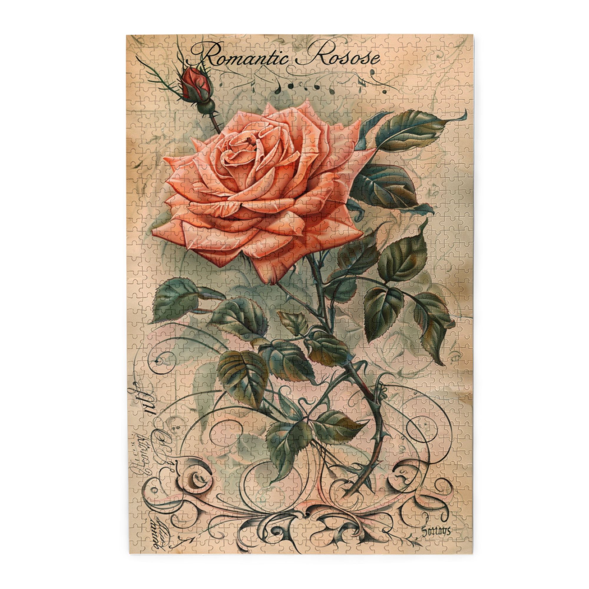 1000 pcs 1000 piece puzzle for adults Romantic Rose,Unique Artwork for