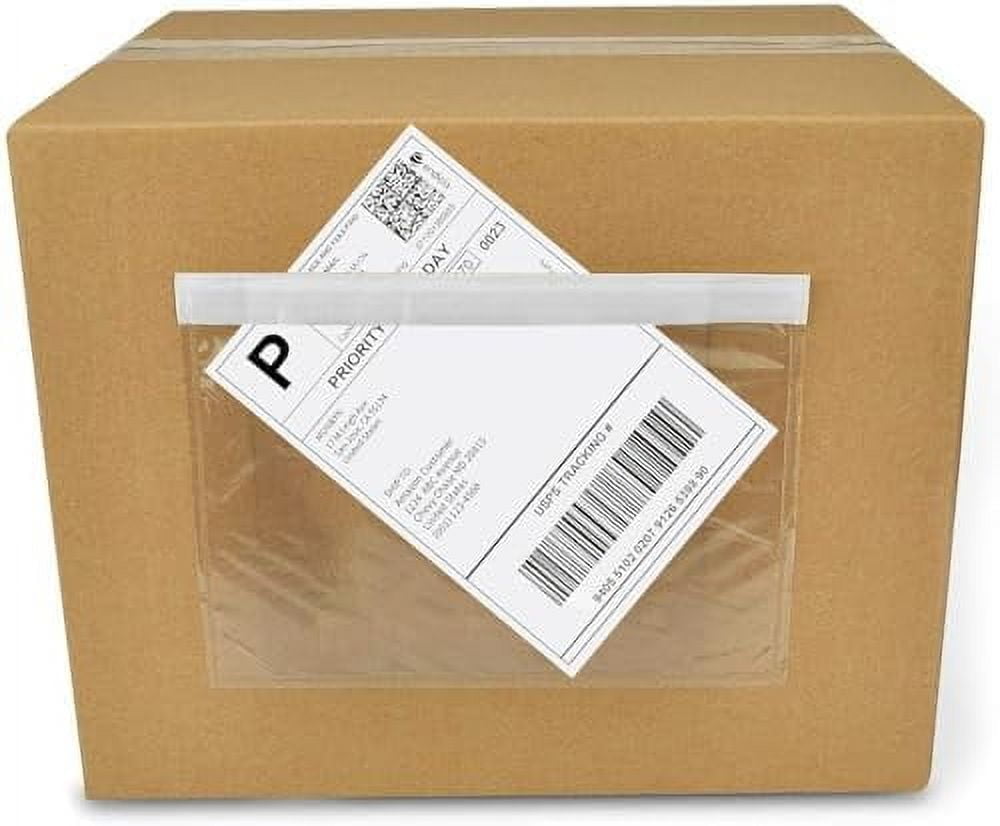 7.5*5.5 Inches Clear Self-Adhesive Top Loading Packing List/Shipping Label Envelope Pouch With Custom Printing