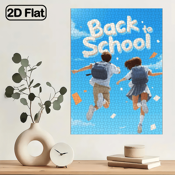 1000 - piece Cardboard Jigsaw Puzzle, "Back to School" Theme with Students Festive Design, Ideal for Boxing Day, Birthday Gift. 29.4*19.6in