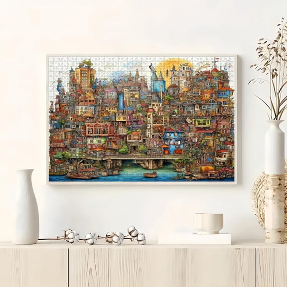 1000-piece Hell Difficulty Puzzle | Large Size 27.56x 19.69inch , Thick Interlocking Puzzle, High Challenge Level, Portable Box, Ideal for Adults and Teenagers, Mixed Colors, Cardboard Material