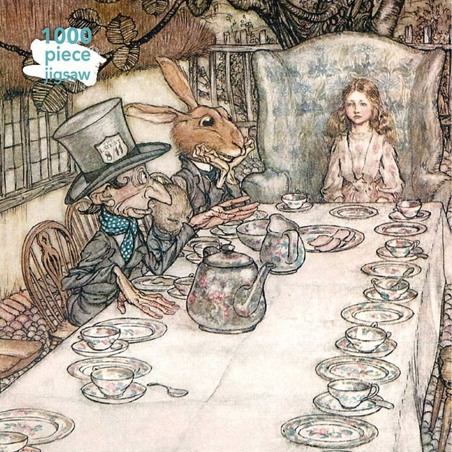 FLAME TREE PUBLISHING Adult Jigsaw Puzzle Arthur Rackham: Alice in Wonderland Tea Party: 1000-piece Jigsaw Puzzles (1000-piece jigsaws) [Unbound] Flame Tree Studio
