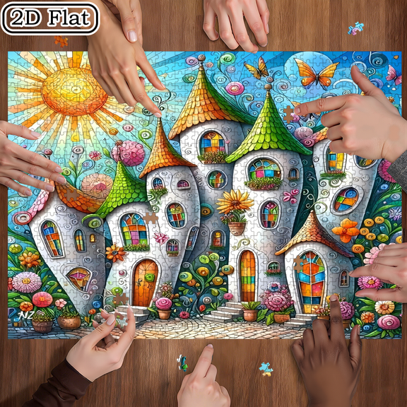 1000-piece fun jigsaw puzzle - Dream and Fantasy Fairy Tale Castle, suitable for adults aged 12 and above, 15 x 20.5 inches.