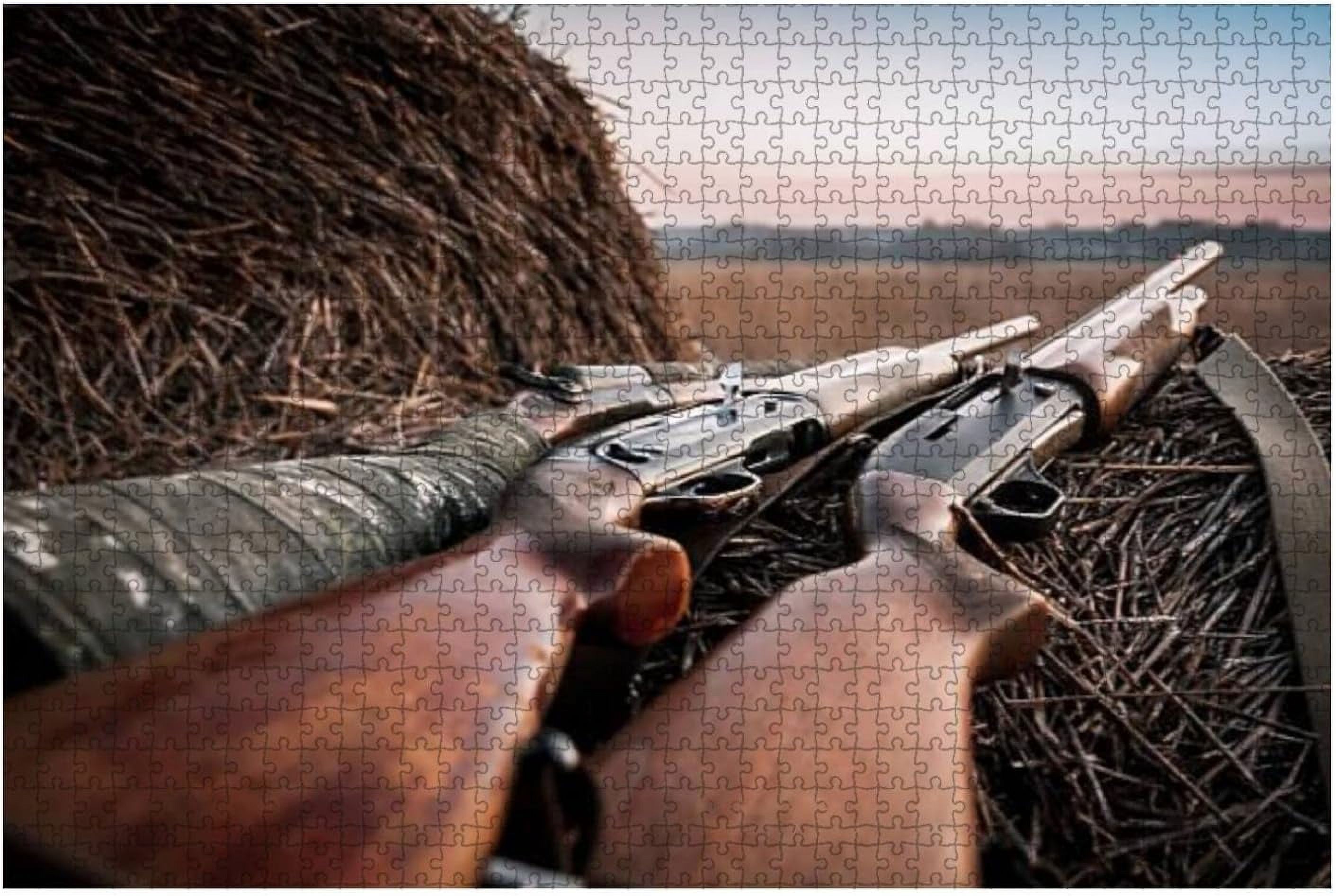 1000 pieces Jigsaw Puzzles Adults Kids Hunting shotguns on haystack