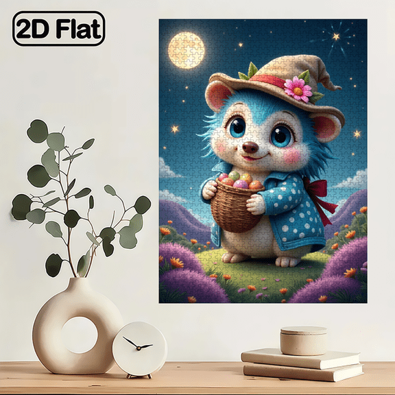 1000 pieces of vertical paper jigsaw puzzle - cute sloth under the starry sky, size 29.5 * 20 inches.