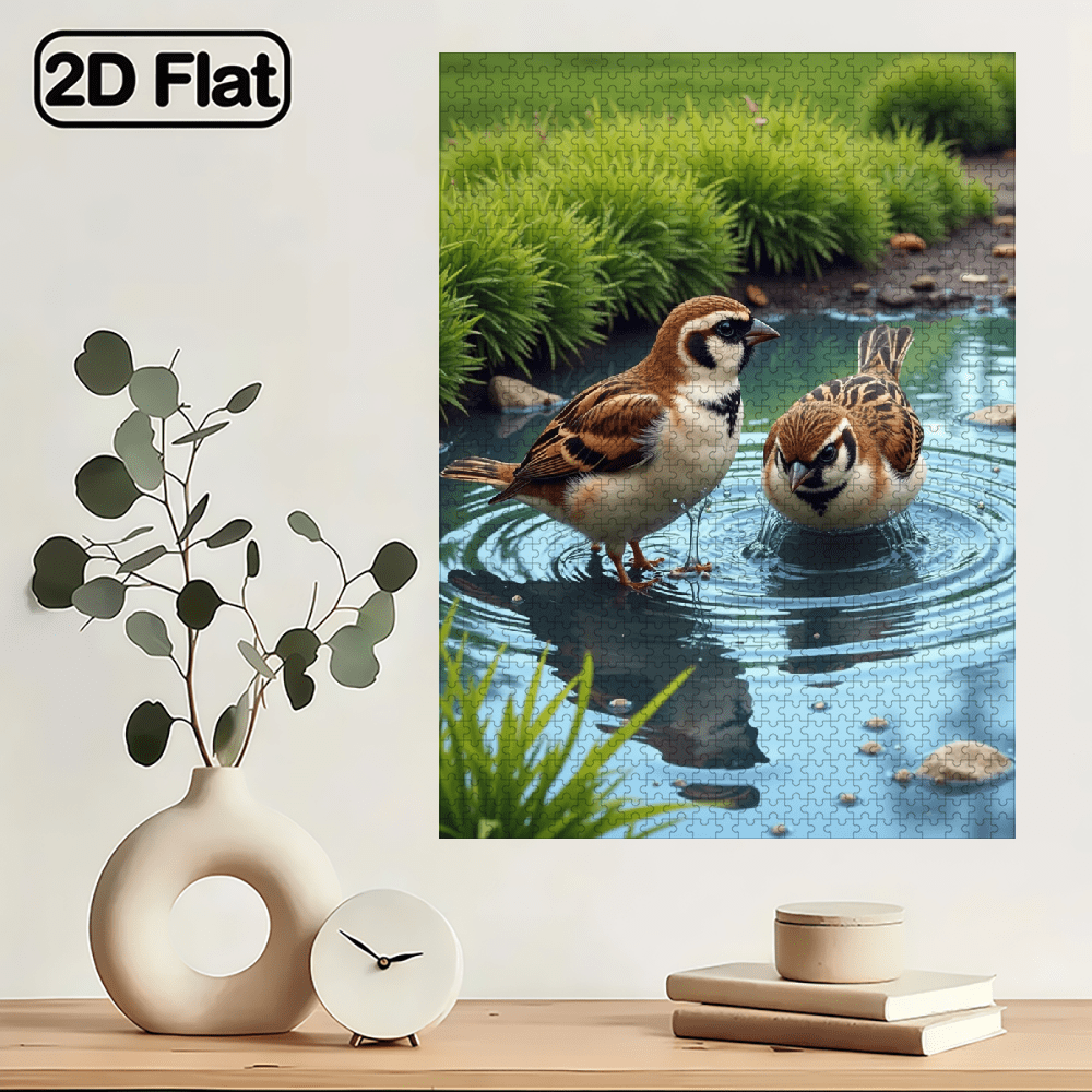 1000 pieces of vertical paper jigsaw puzzle - lively sparrows, size 29.5 * 20 inches.