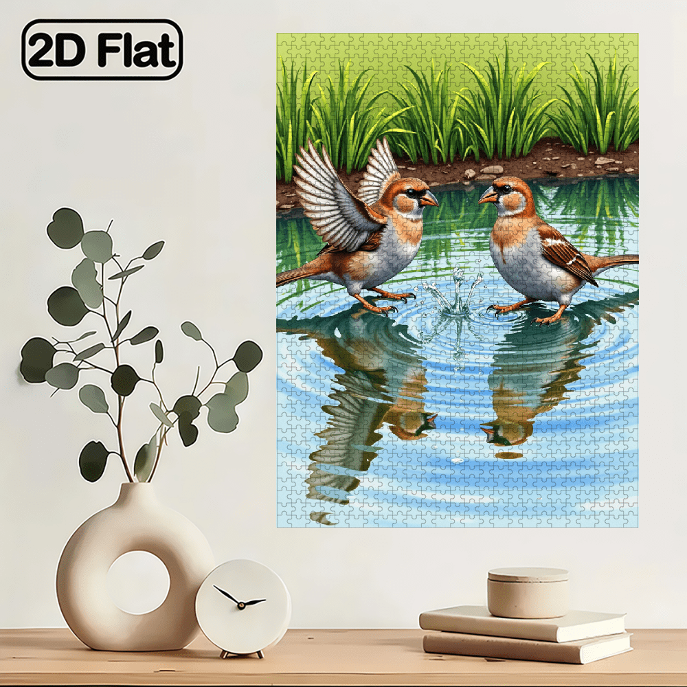 1000 pieces of vertical paper jigsaw puzzle - lively sparrows, size 29.5 * 20 inches.