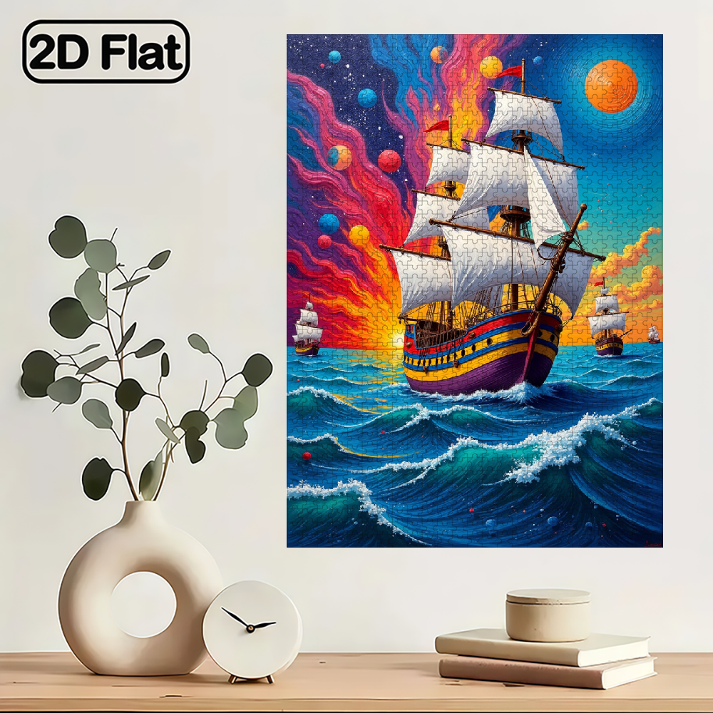 1000 pieces of vertical paper jigsaw puzzles - colorful sailing ships, with dimensions of 29.5 * 20 inches.