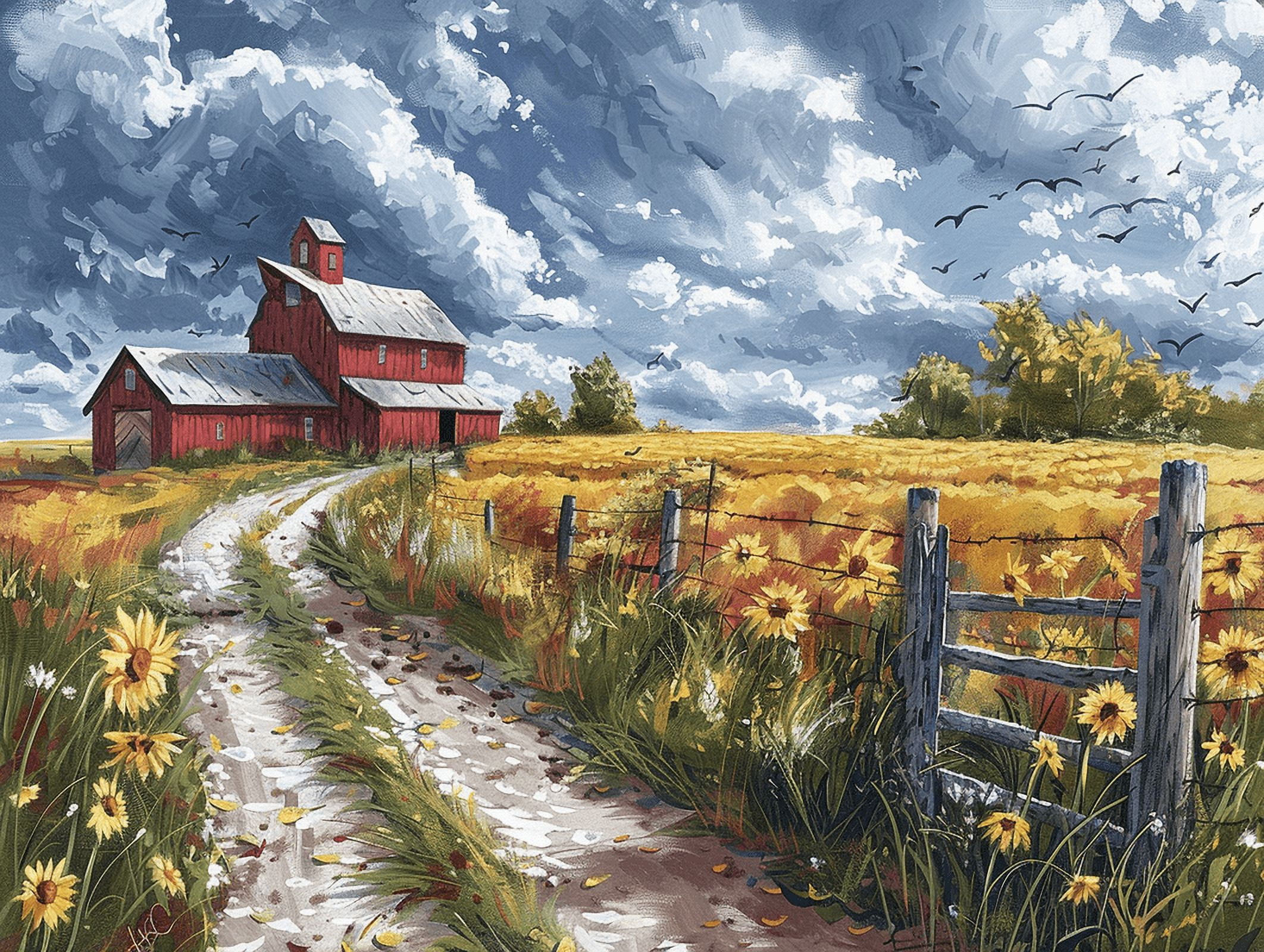 50-Piece Wooden Jigsaw Puzzle – Farmhouse Scene With Green Truck, 7.9" X 5.9", Family Fun