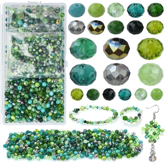 1000 round glass beads (4/6/8 mm) for jewelry making, electroplated round crystal spacers, suitable for DIY bracelets and necklaces, available in a variety of colors.