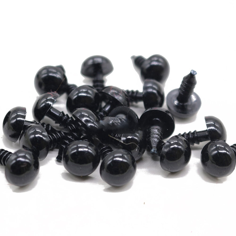 1000 set Plastic Eyes Craft Safety Eyes with Spacer for Making Half Round Black 8mm