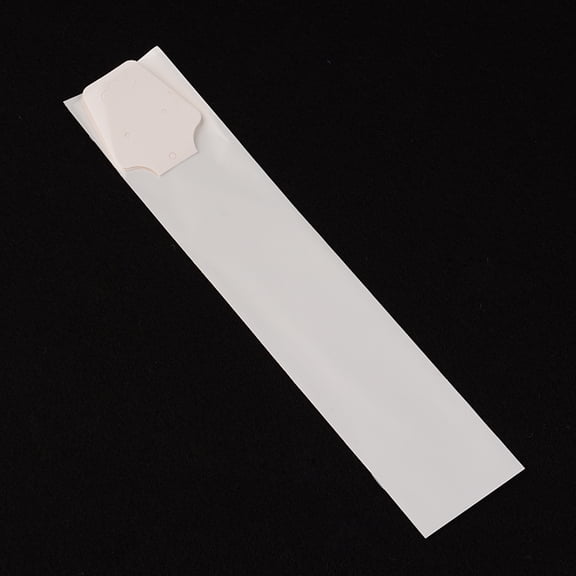 1000 set Rectangle Cellophane Bags with Necklace Display Hanging Cards White 25x5cm Unilateral Thickness: 0.035mm Display Hanging Card: 10.5x4.4x0.03cm