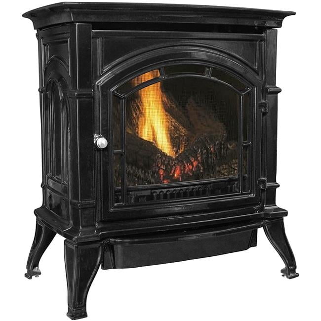 Black Cast Iron Freestanding Vent-Free Liquid Propane Gas Stove