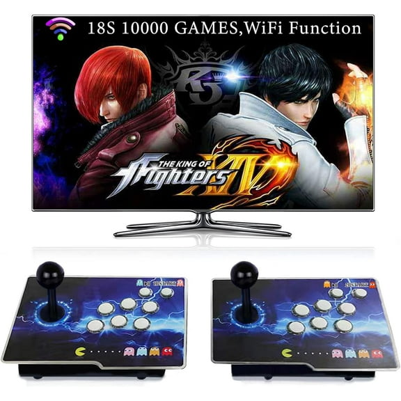 10000 in 1 Pandoras Box WIFI 18S Arcade Game Console , Retro Game Machine for PC & Projector & TV, 2-4 Players, 3D Games, Search/Hide/Save/Load/Pause Games, 1280X720, Separate Console