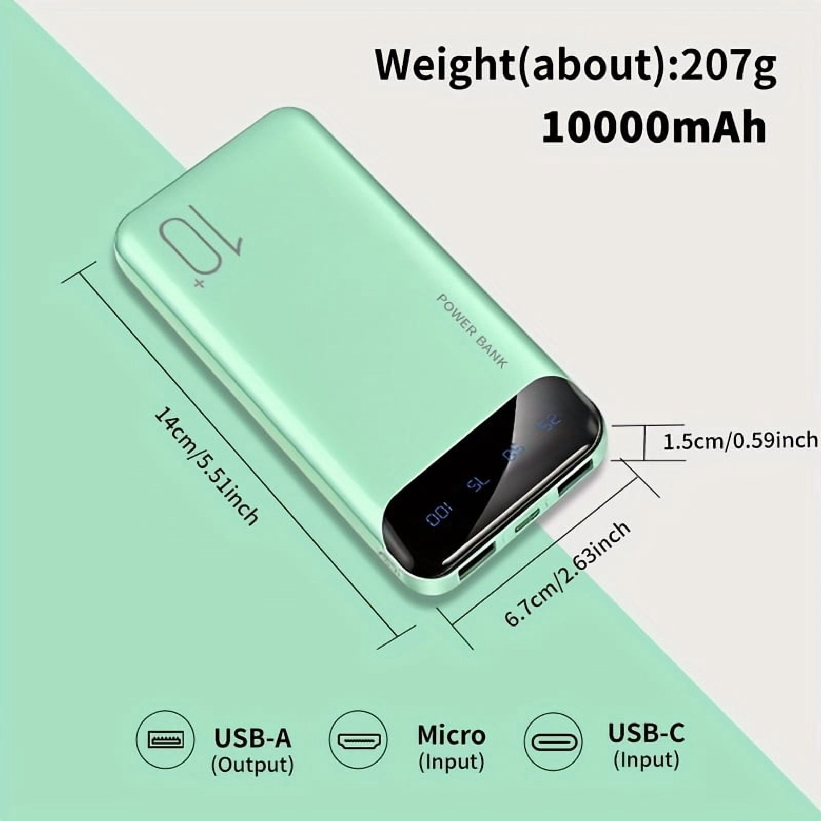 10000/20000mAh High-capacity Portable Power Bank, Supporting (USBx2 Output, Type-c/micro Input,)suitable for Charging Smartphones and Digital Electronic Devices, Emergency Backup Battery Pack