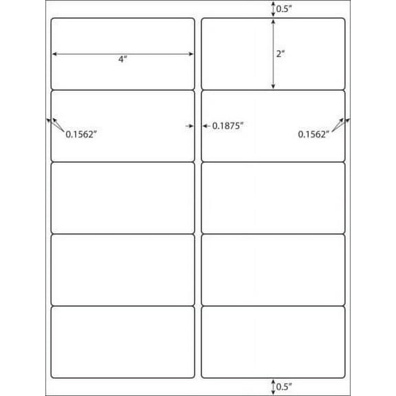 10000 Address Shipping Labels Laser Ink Jet 10 Per Sheet 4"x2" 10UP 1000 Sheets