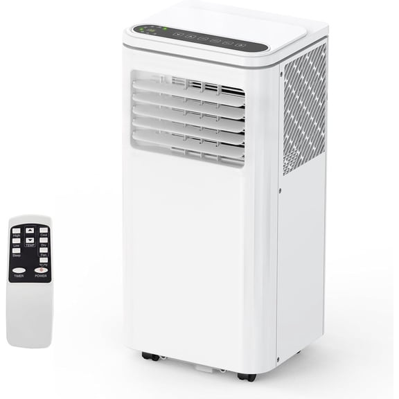 8000 BTU Portable Air Conditioner, 3-In-1 (Cool/Dehumidify/Fan) With Remote, LED Touch Control & 24H Timer & Window Mount Kit, Air Conditioners Cools Rooms Up to 350 Sq.Ft for Home, Office Room