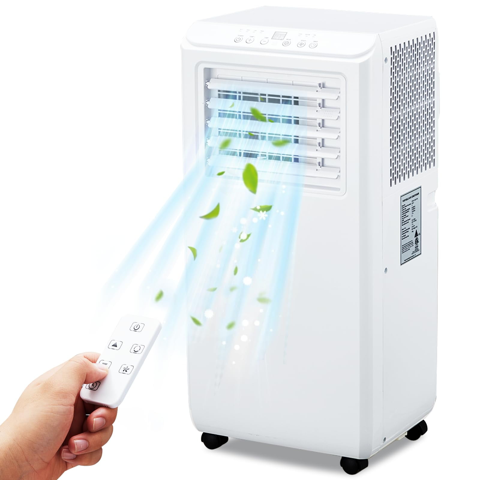 10000 BTU Portable Air Conditioner, Cools up to 450 Sq. Ft, Multifunctional Floor AC Unit With Dehumidifier, Fan, Auto, Sleep Modes, Remote Control & Window Kit Included, 24H Timer