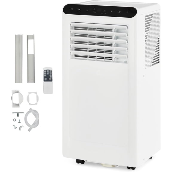 10000 BTU Portable Air Conditioners, 4-in-1 AC Unit with Cooling, Dehumidifier, Fan, Sleep Mode, Cools Up to 450 Sq.ft, Quiet Operation, Remote Control, Window Kit Included, White